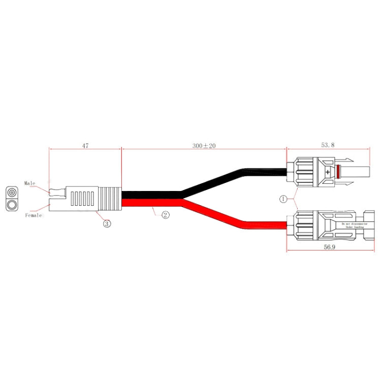 MC4 to SAE Solar Power Cord Photovoltaic Connector