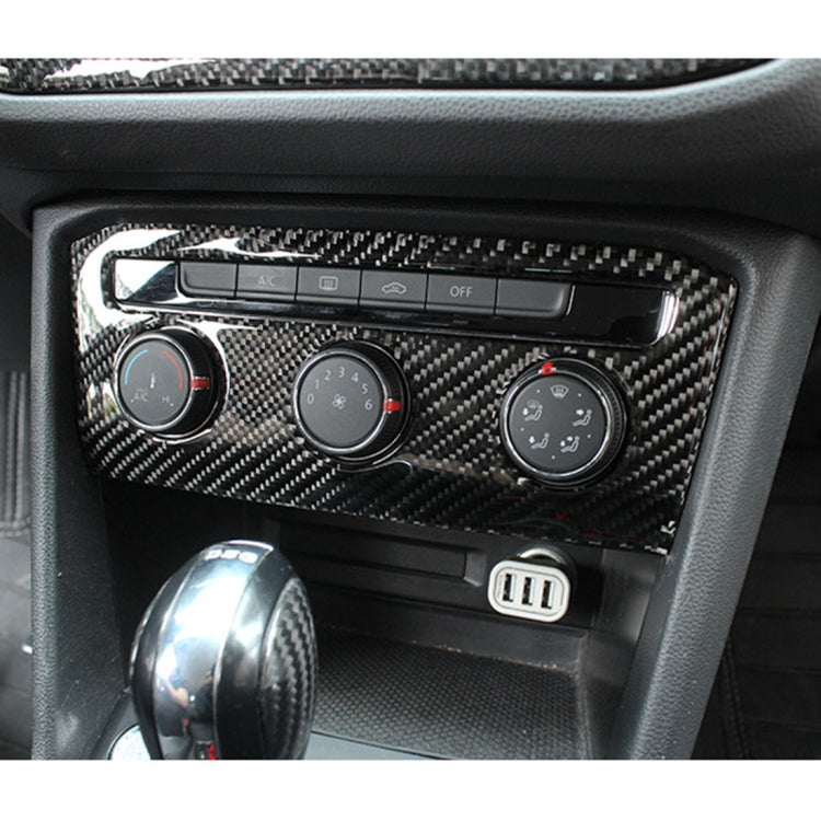 Car Carbon Fiber Air Conditioning Panel Decorative Sticker for Volkswagen Tiguan L 2019-2021, Low Configuration