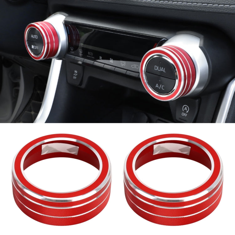 2 PCS Car Aluminum Alloy Air Conditioner Knob Case for Toyota RAV4 / Wildlander