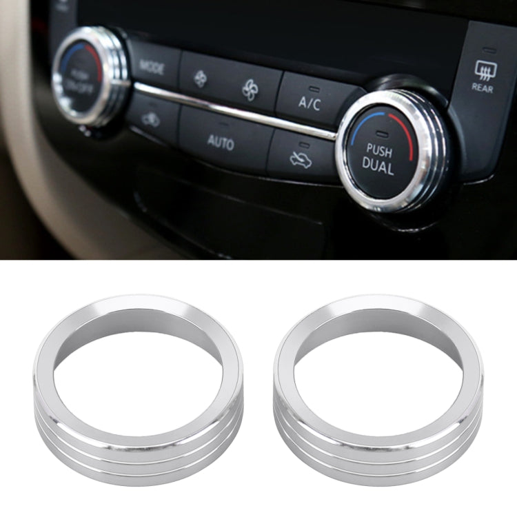 2 PCS Car Metal Air Conditioner Knob Case for Nissan X-TRAIL