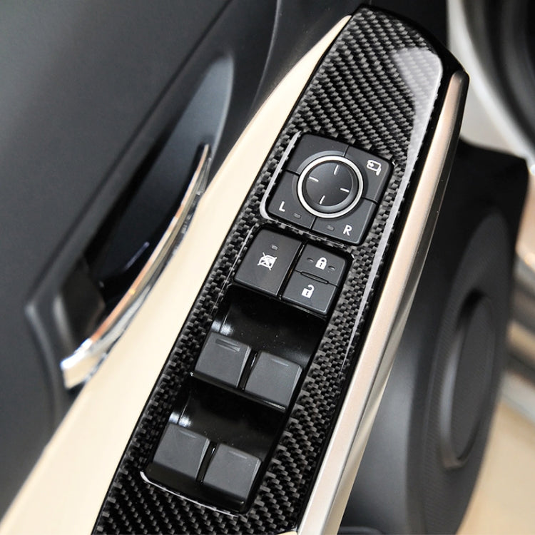 Car Carbon Fiber Window Glass Lifting Panel Button Decorative Sticker for Lexus IS250 2013-, Left Drive A Style