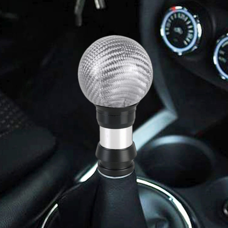 Universal Car Pressable Telescopic Carbon Fiber Gear Head Gear Shift Knob, Length: 9.5cm