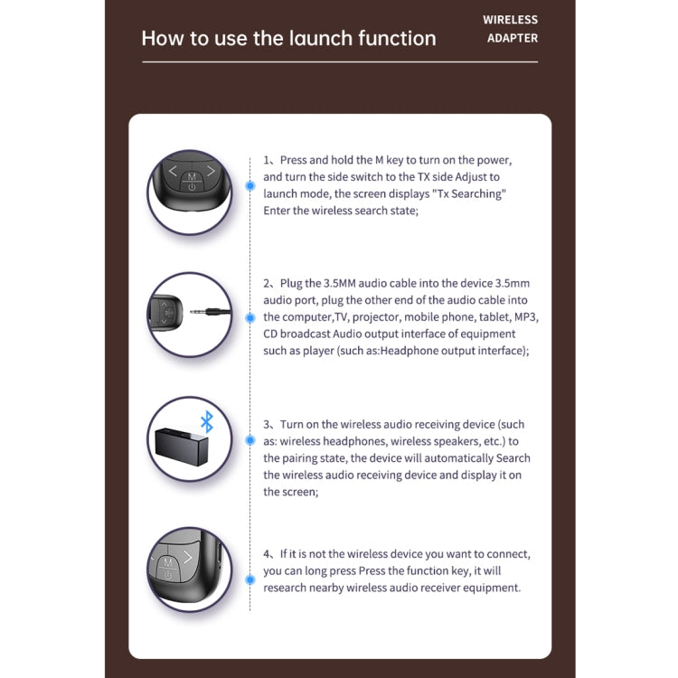 T-14 Bluetooth 5.0 2 In 1 LCD Digital Display Bluetooth Adapter Receiver Transmitter