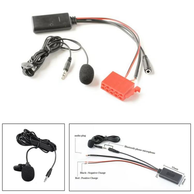 Car AUX Bluetooth Audio Cable Wiring Harness + MIC for Mercedes-Benz Special by abaecker BE2210/BE1650
