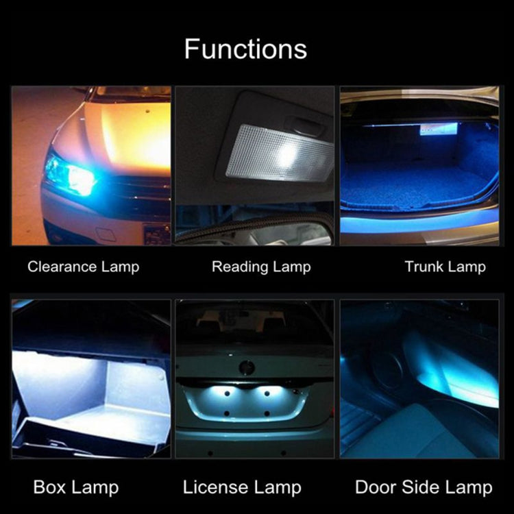 4 PCS T10 DC12V / 2W Car Clearance Light 10LEDs SMD-3030 Lamp Beads, 10LEDs SMD-3030 (White Light), 10LEDs SMD-3030 (Yellow Light), 10LEDs SMD-3030 (Ice Blue Light), 10LEDs SMD-3030 (Blue Light), 10LEDs SMD-3030 (Pink Light), 10LEDs SMD-3030 (Green Lig...