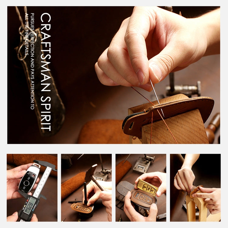 Hallmo Car Cowhide Leather Key Protective Cover Key Case for KIA K2 / K3 / K5 3-button, For KIA K2 / K3 / K5 3-button