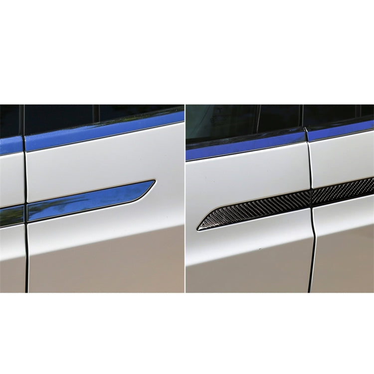 4 PCS Carbon Fiber Car Outer Door Handle Panel Decorative Sticker for Tesla Model X