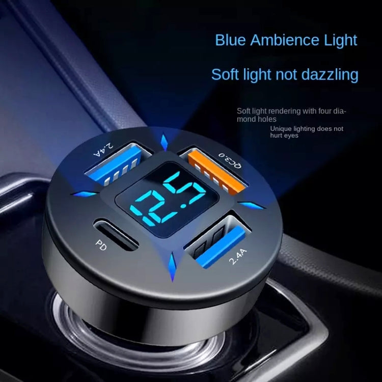 4 in 1 USB QC3.0 Digital Display Car Fast Charger