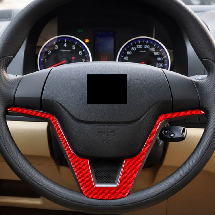 For Honda CRV 2007-2011 Carbon Fiber Car Steering Wheel Decorative Sticker, Left Drive