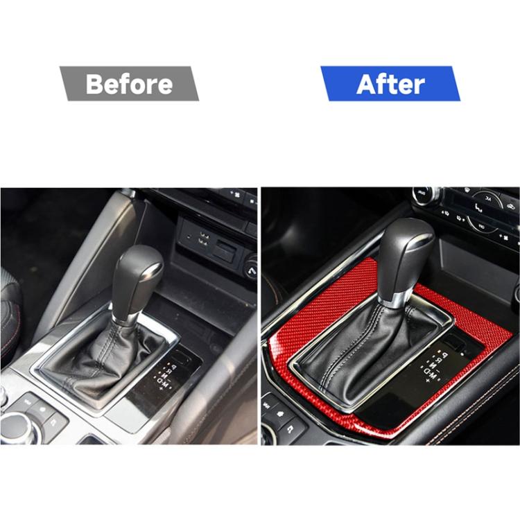 Car Carbon Fiber Gear Panel Decorative Sticker for Mazda CX-5 2017-2018, Right Drive, Gear Panel, Right Drive