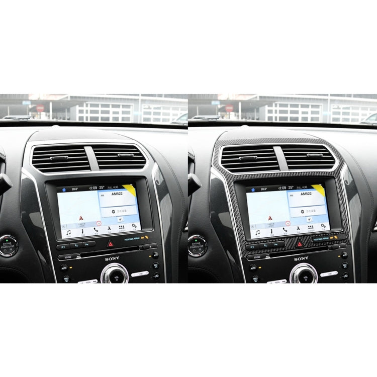 Car Carbon Fiber Navigation Panel Decorative Sticker for Ford Explorer 2016-2019, Left Drive