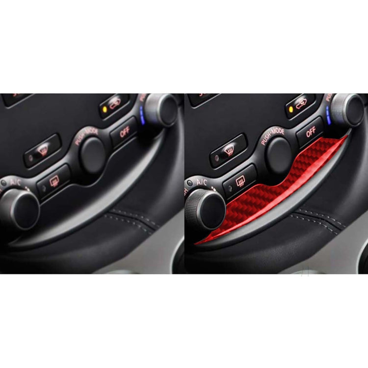 Car Carbon Fiber Air Conditioning Adjustment Panel Decorative Strip for Nissan 370Z / Z34 2009-, Left and Right Drive Universal