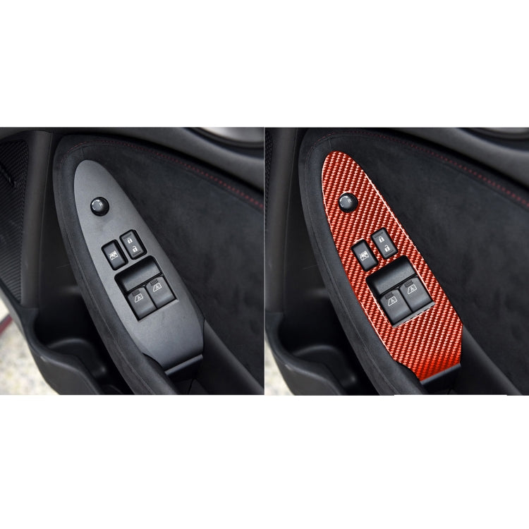 2 in 1 Car Carbon Fiber Window Lift Panel Decorative Sticker for Nissan 370Z / Z34 2009-, Right Drive Low-configured
