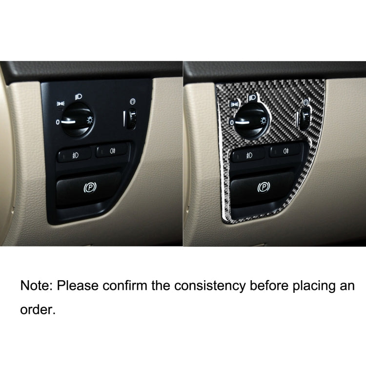 Car Carbon Fiber Headlight Control Decorative Sticker for Volvo XC90 2003-2014, Left and Right Drive Universal