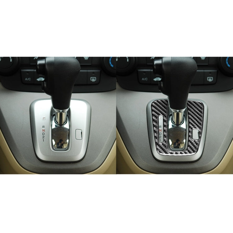Carbon Fiber Car Gear Indicator Frame Decorative Sticker for Honda CRV 2007-2011,Left Drive