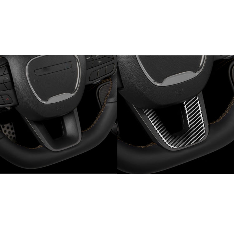 Carbon Fiber Car Steering Wheel Chin Decorative Sticker for Dodge Challenger 2015 to Now, Left Driving