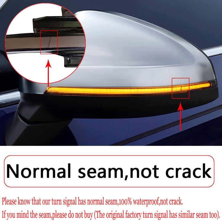 1 Pair For Volkswagen Golf 6 MK6 Car Dynamic LED Turn Signal Light Rearview Mirror Flasher Water Blinker, with Hole