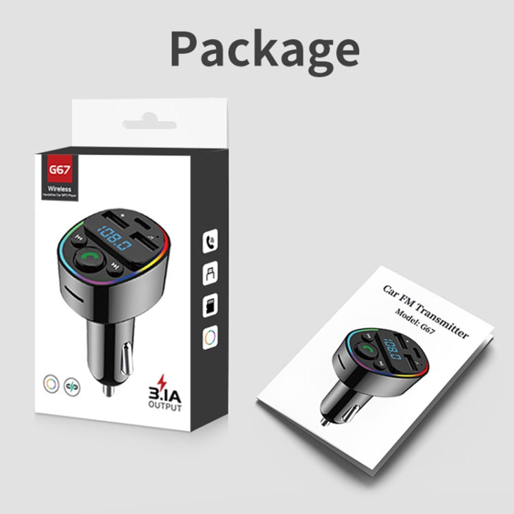 Car Bluetooth MP3 Player Audio FM Transmitter with Ambient Light