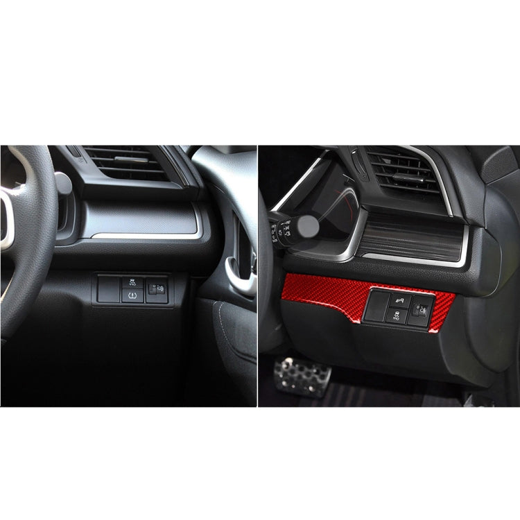 Car Carbon Fiber Headlight Switch Panel Decorative Sticker for Honda Tenth Generation Civic 2016-2019, Right Drive