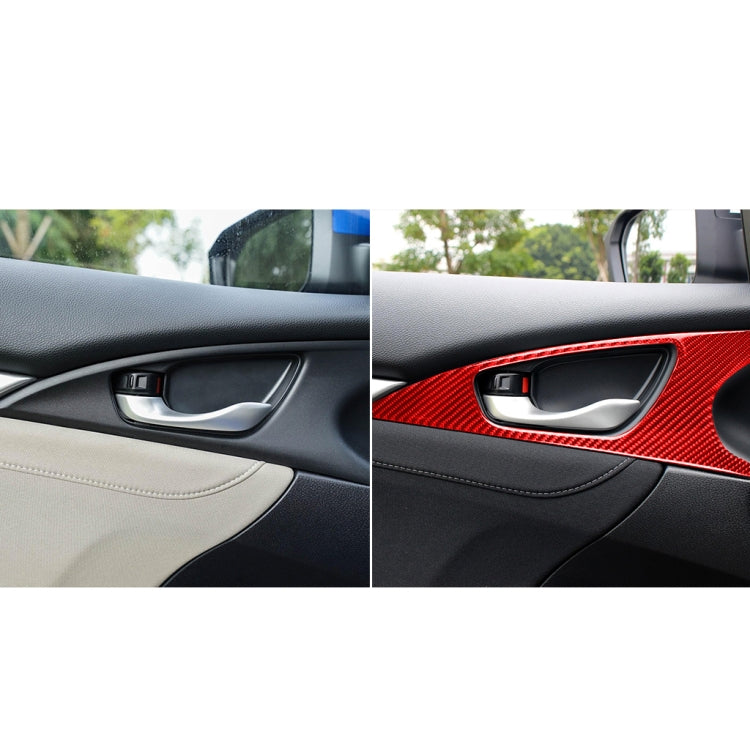Car Carbon Fiber Door Handle Door Wrist Panel Decorative Sticker for Honda Tenth Generation Civic 2016-2019, Left and Right Drive Universal