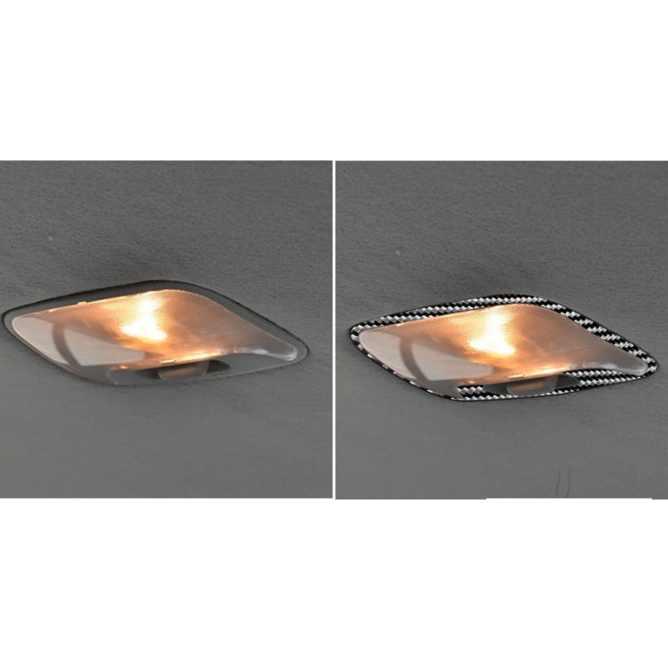 Car Carbon Fiber Rear Roof Reading Light Decorative Sticker for Mitsubishi Lancer EVO 2008-2015, Left and Right Drive Universal