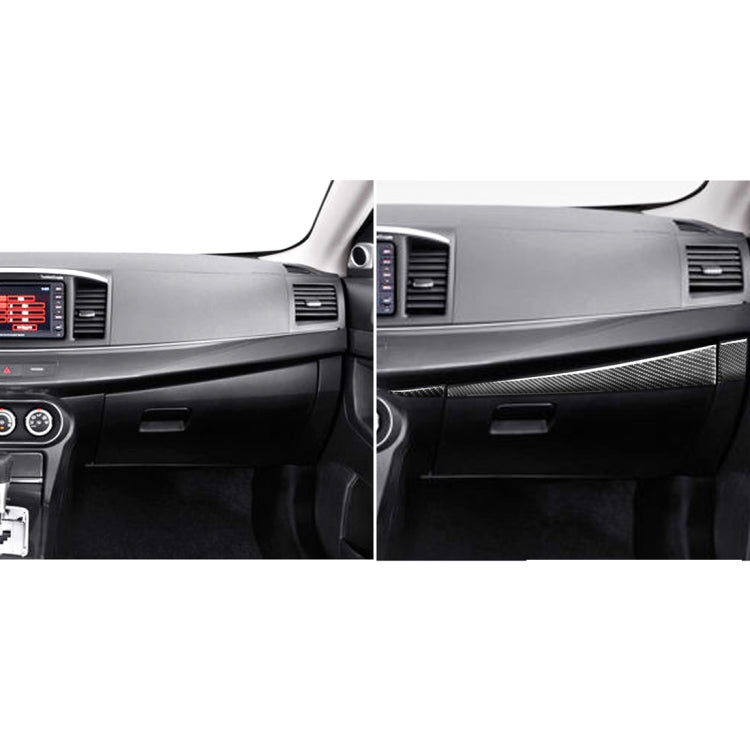 Car Carbon Fiber Passenger Side Glove Box Decorative Sticker for Mitsubishi Lancer EVO 2008-2015, Left Drive