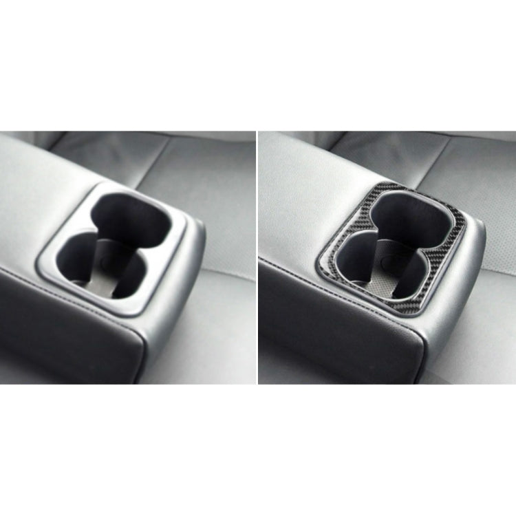 Car Carbon Fiber Rear Center Armrest Cup Holder Decorative Sticker for Mitsubishi Lancer EVO 2008-2015, Left and Right Drive Universal, Rear Center Armrest Cup Holder