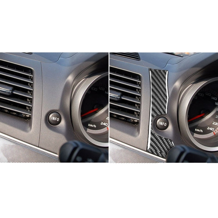 Car Carbon Fiber INFO Button Decorative Sticker for Mitsubishi Lancer EVO 2008-2015, Left Drive