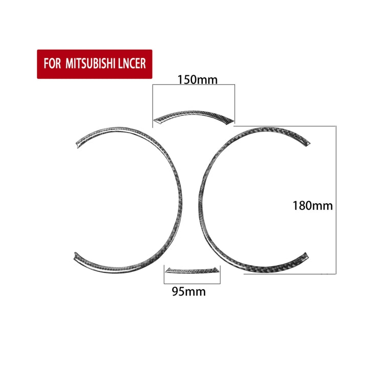 4 PCS Car Carbon Fiber Speedometer Decorative Sticker for Mitsubishi Lancer EVO 2008-2015, Left and Right Drive Universal, Speedometer