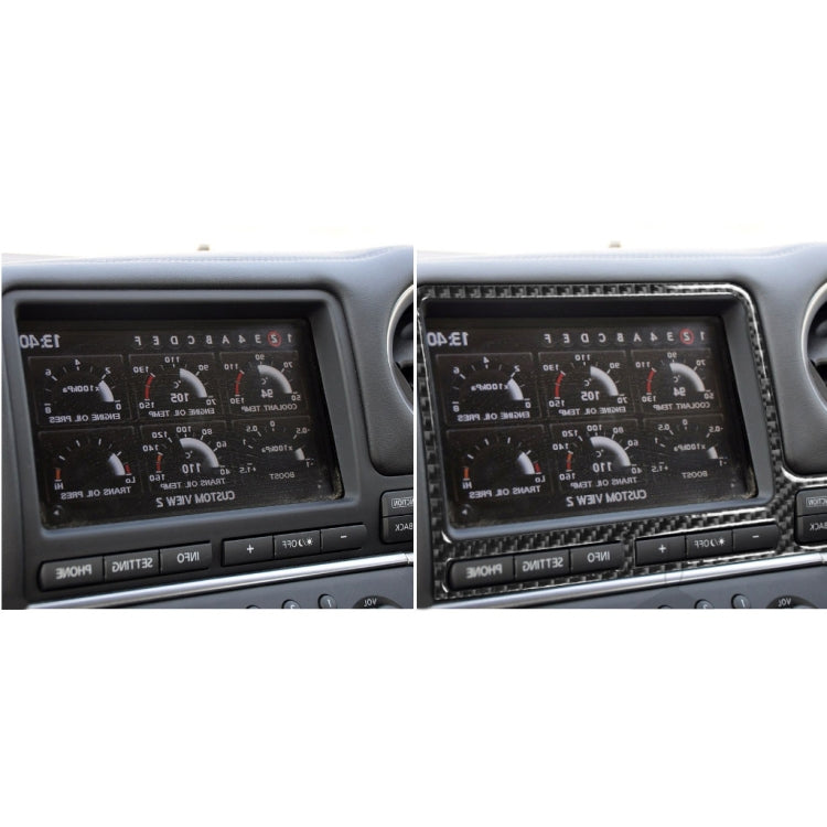 Car Carbon Fiber Navigation Display Frame Decorative Sticker for Nissan GTR R35 2008-2016, Right Drive