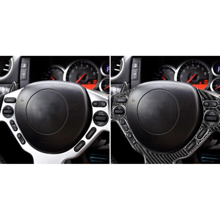 Car Carbon Fiber Steering Wheel Buttons Decorative Sticker for Nissan GTR R35 2008-2016, Left and Right Drive Universal