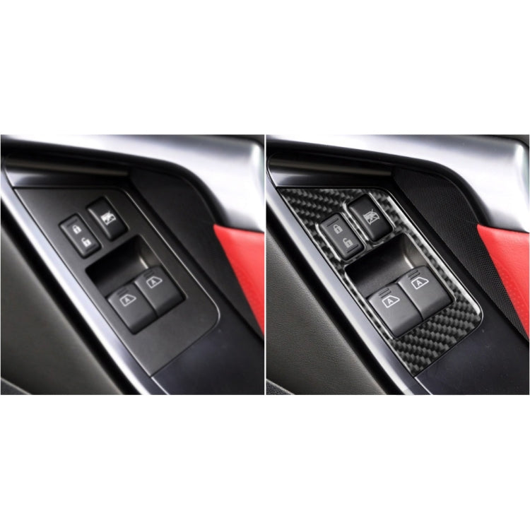 2 PCS Car Carbon Fiber Window Lift Defogger Button Decorative Sticker for Nissan GTR R35 2008-2016, Right Drive
