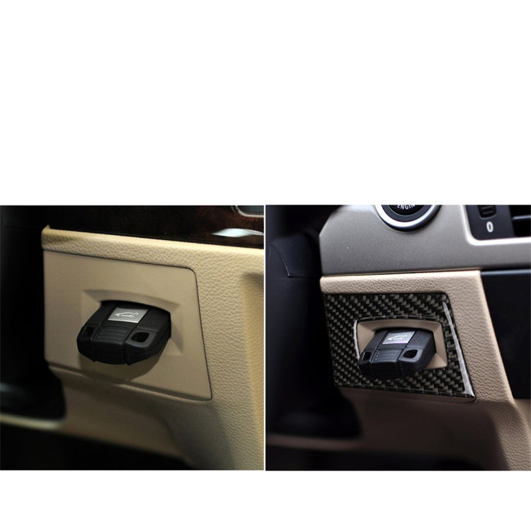 Carbon Fiber Car Left Driving Ignition Switch Decorative Sticker for BMW E90 / E92 2005-2012, Left Driving Ignition Switch