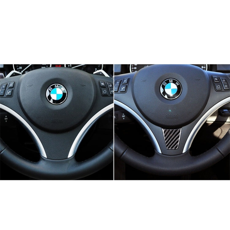 Large A Version Carbon Fiber Car Steering Wheel Decorative Sticker for BMW E90 2005-2012, Steering Wheel