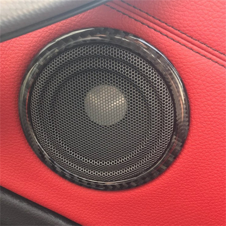 4 PCS Carbon Fiber Car Horn Ring Decorative Sticker for BMW F30 2013-2018 / F34 2013-2017