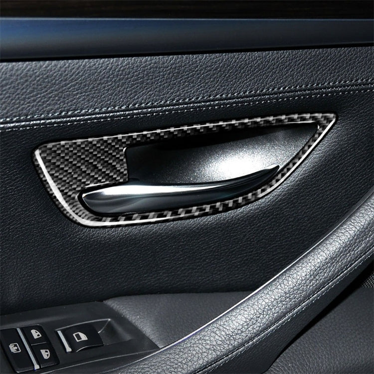 4 PCS Carbon Fiber Car Door Handle Frame Decorative Sticker for BMW 5 Series F10 2011-2017, Door Handle Frame(Three Color), Door Handle Frame
