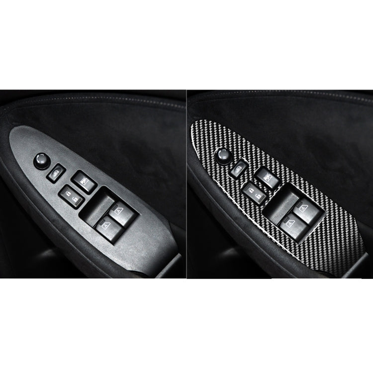 2 PCS Car Carbon Fiber Window Lift Panel Decorative Sticker for Nissan 370Z Z34 2009-, Right Drive Low-configured