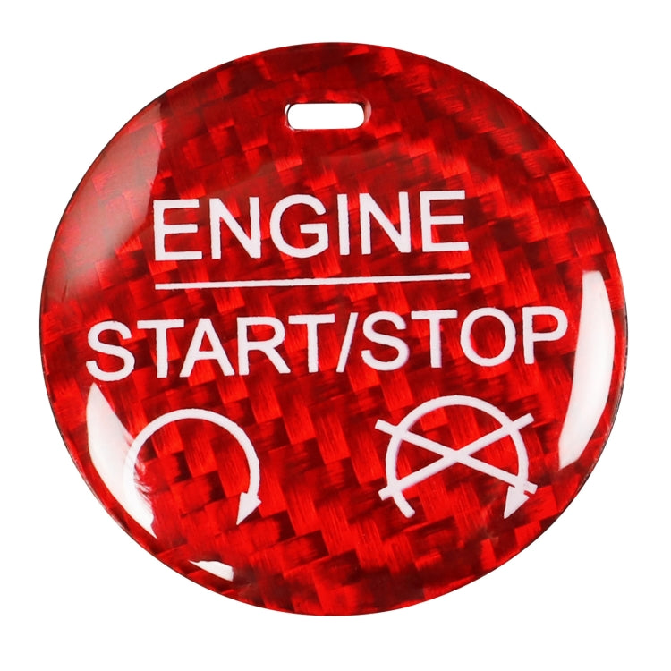 Car Carbon Fiber Engine Start Button Decorative Cover Trim for Ford Mustang 2015-2019