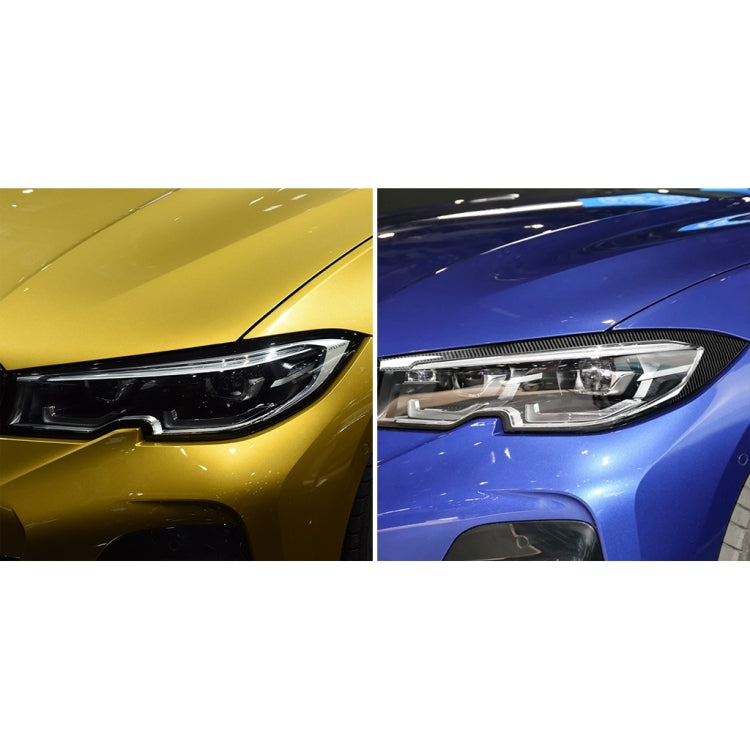 Car Carbon Fiber Light Eyebrow Decorative Sticker for BMW 3 Series G20/G28/325Li/330d/335 2019-2020, Left and Right Drive Universal
