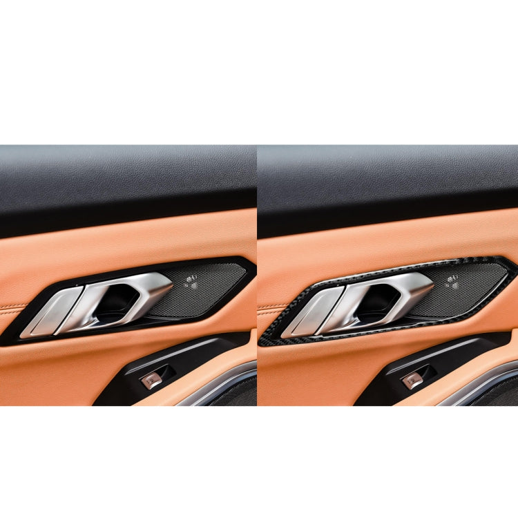 4 in 1 Car Carbon Fiber Door Handle Decorative Sticker for BMW 3 Series G20/G28/325Li/330d/335 2019-2020, Left and Right Drive Universal
