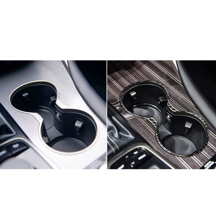 Car Carbon Fiber Water Cup Holder Frame Decorative Sticker for Lexus RX300 / 270 / 200T / 450h 2016-2019, Left and Right Drive Universal