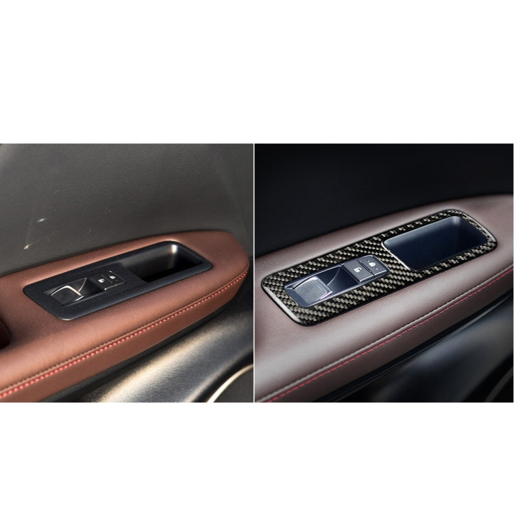 Car Carbon Fiber Window Glass Lift Decorative Sticker for Lexus RX300 / 270 / 200T / 450h 2016-2019, Right Drive