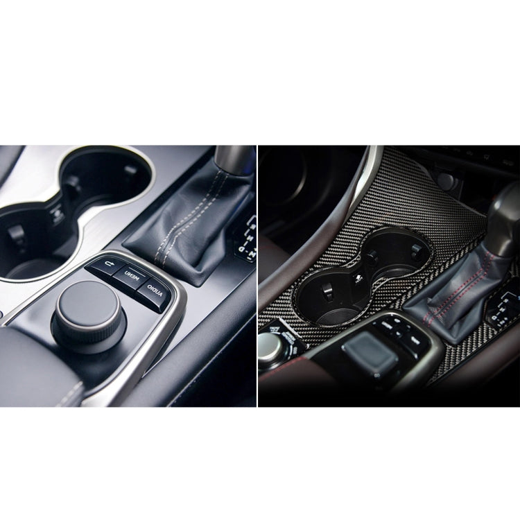 Car Carbon Fiber Water Cup Holder Panel Decorative Sticker for Lexus RX300 / 270 / 200T / 450h 2016-2019, Right Drive