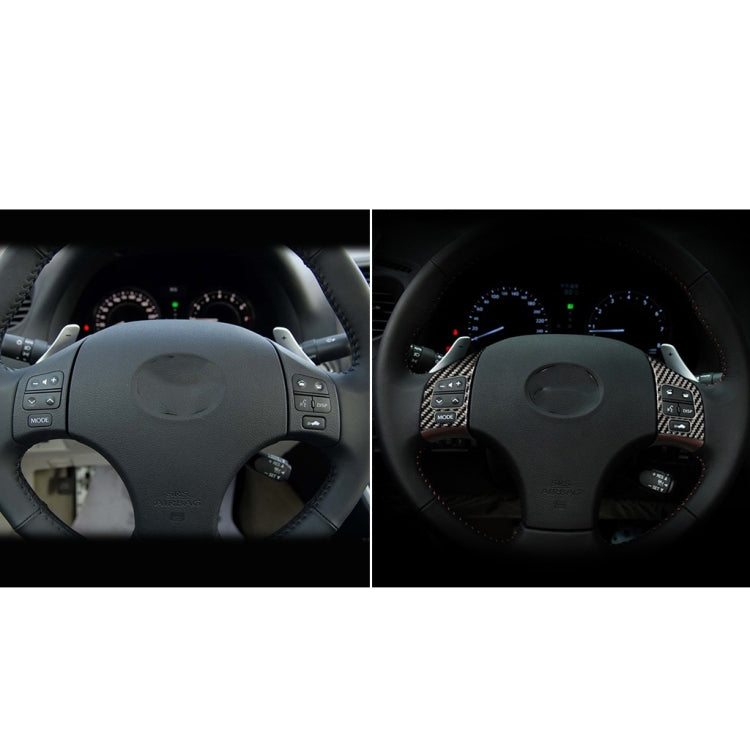 Car Carbon Fiber Steering Wheel Button B Decorative Sticker for Lexus IS250 300 350C 2006-2012, Left and Right Drive Universal