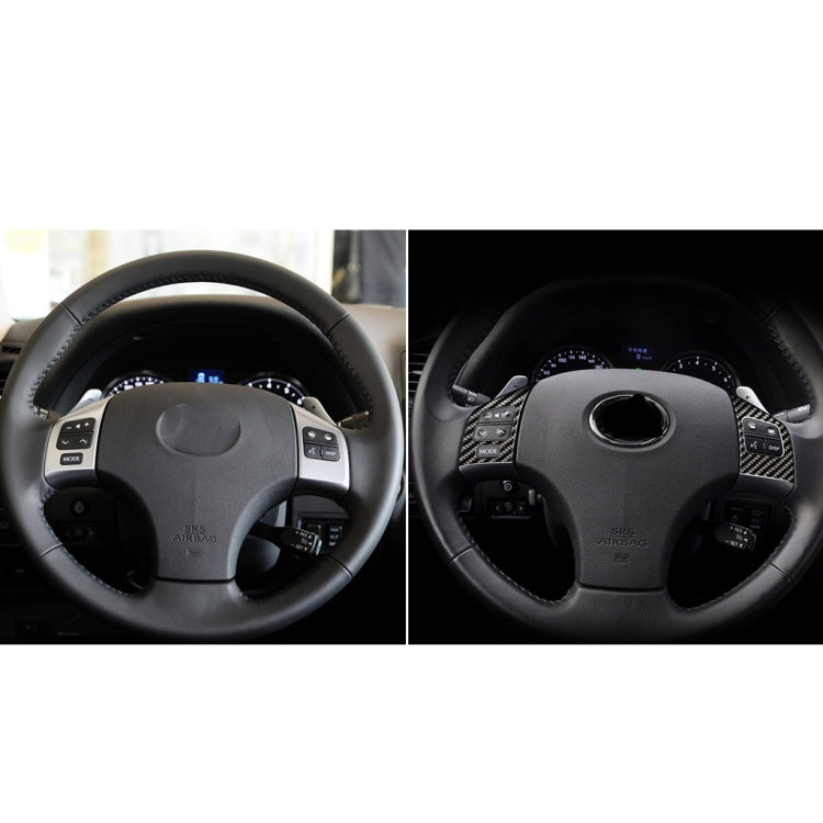 Car Carbon Fiber Steering Wheel Button A Decorative Sticker for Lexus IS250 300 350C 2006-2012, Left and Right Drive Universal