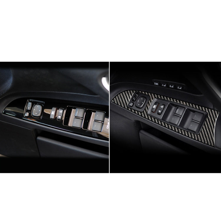 Car Carbon Fiber Window Glass Lift Decorative Sticker for Lexus IS250 300 350C 2006-2012, Right Drive