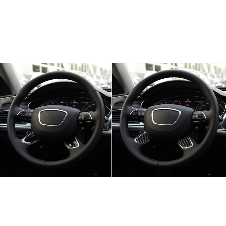 Car Carbon Fiber Steering Wheel Button Decorative Sticker for Audi A6 S6 C7 A7 S7 4G8 2012-2018, Left and Right Drive Universal