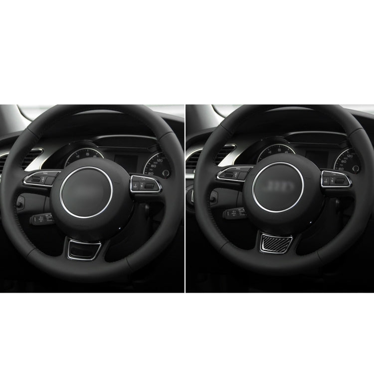 Car Carbon Fiber Steering Wheel Decorative Sticker for Audi A6 S6 C7 A7 S7 4G8 2012-2018, Left and Right Drive Universal