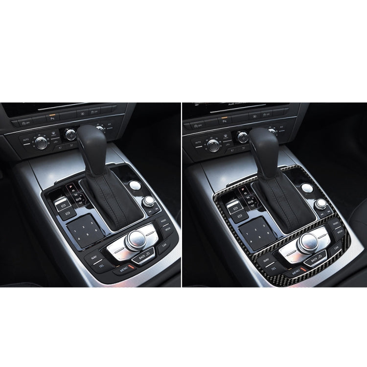 Car Carbon Fiber Gear Shift Panel Decorative Sticker for Audi A6 S6 C7 A7 S7 4G8 2012-2018, Left and Right Drive Universal