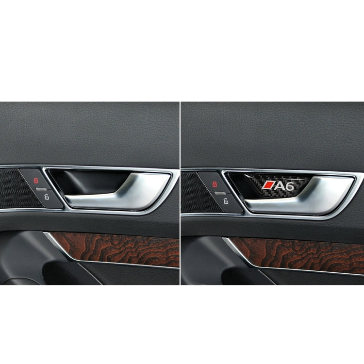 Car Carbon Fiber Door Bowl Anti-scratch Sticker for Audi A6 2005-2011, Left and Right Drive Universal